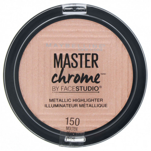 Maybelline, Master Chrome, хайлайтер с металлическим блеском, оттенок Molten Peach 150, 5,6 г