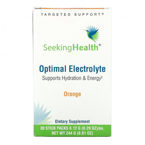 Seeking Health, Optimal Electrolyte, апельсин, 30 пакетиков в стиках по 8,12 г (0,29 унции)