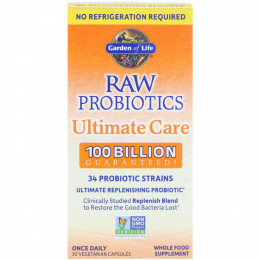 Garden of Life, RAW Probiotics Ultimate Care, 30 вегетарианских капсул