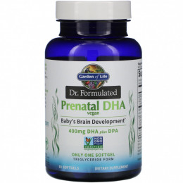 Garden of Life, Мы в компании Formulated, Vegan Prenatal DHA, 400 мг, 30 мягких таблеток