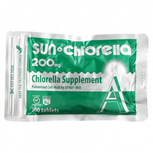 Sun Chlorella, Добавка с хлореллой, 200 мг, 300 таблеток