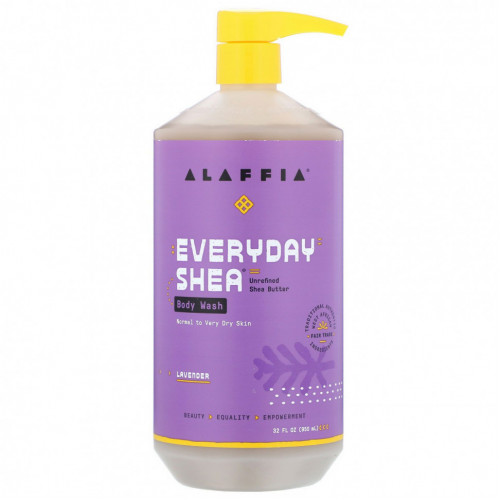 Alaffia, Everyday Shea, гель для душа с маслом ши и лавандой, 950 мл (32 жидк. унции)