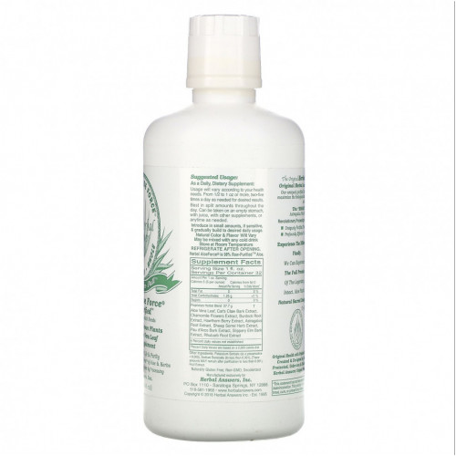 Herbal Answers, Herbal Aloe Force, Raw Purified, 946 мл (32 жидких унции)