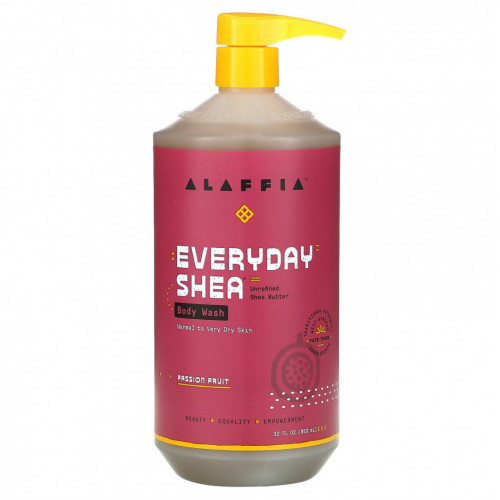 Alaffia, Everyday Shea, гель для душа с маслом ши и маракуйей, 950 мл (32 жидк. унции)