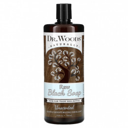 Dr. Woods, Raw Black Soap with Fair Trade Shea Butter, Unscented, 32 fl oz (946 ml)