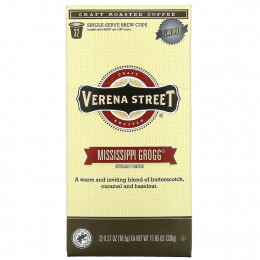 Verena Street, Mississippi Grogg, Ароматизированный, обжаренный кофе, 32 порционные чашки для варки, 0,37 унции (10,5 г) каждая