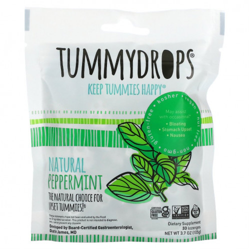 Tummydrops, Натуральная мята, 33 пастилки