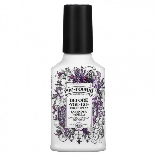 Poo-Pourri, Туалетный спрей Before-You-Go, лаванда, ваниль, 4 жидких унции (118 мл)