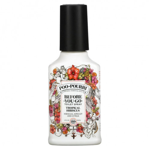 Poo-Pourri, Before-You-Go, спрей-освежитель для туалета, тропический гибискус, 118 мл (4 жидк. унции)