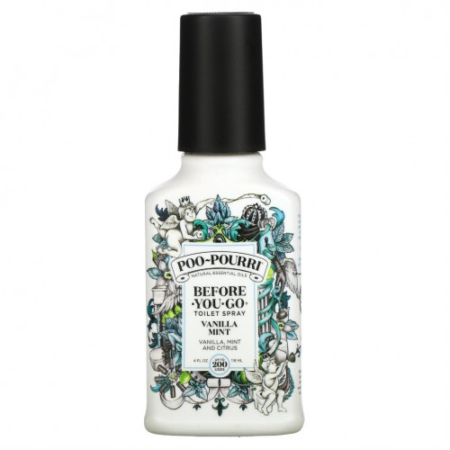 Poo-Pourri, Туалетный спрей Before-You-Go, ваниль и мята, 118 мл (4 жидк. Унции)