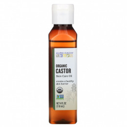 Aura Cacia, Масло для ухода за кожей, органическое касторовое масло, 118 мл (4 жидк. Унции)