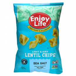 Enjoy Life Foods, Легкие и воздушные чипсы из чечевицы, морская соль, 113 г (4 унции)