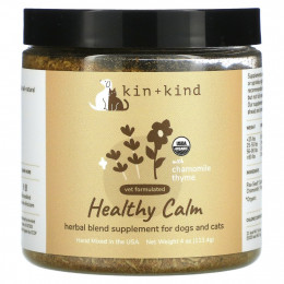 Kin+Kind, Healthy Calm, травяная добавка для собак и кошек, с ромашкой и чабрецом, 113,4 г (4 унции)