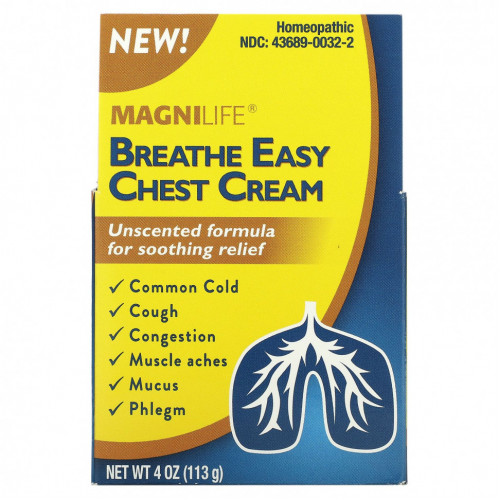 MagniLife, Breathe Easy, крем для груди, без запаха, 113 г (4 унции)