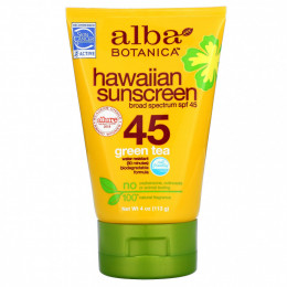 Alba Botanica, Натуральное гавайское солнцезащитное средство, SPF 45, 113 г (4 унции)