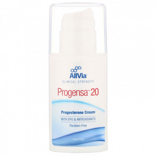 AllVia, Progensa 20, крем с прогестероном, 113 г (4 унции)