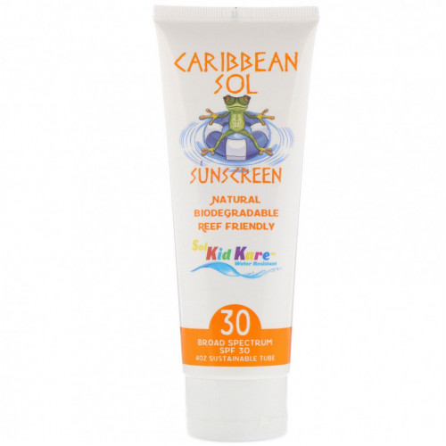 Caribbean Solutions, Sol Kid Kare, солнцезащитное средство, SPF 30, 4 унции