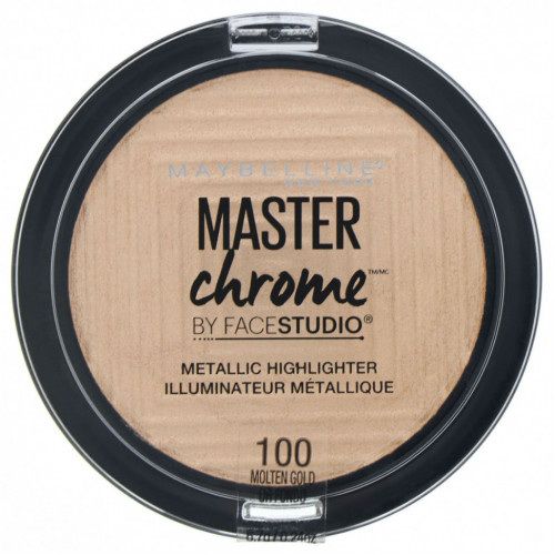 Maybelline, Master Chrome, хайлайтер с металлическим блеском, оттенок Molten Gold 100, 6,7 г