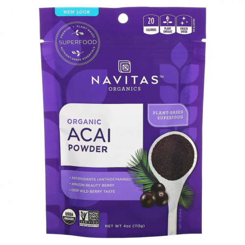 Navitas Organics, Органический порошок асаи, 113 г (4 унции)