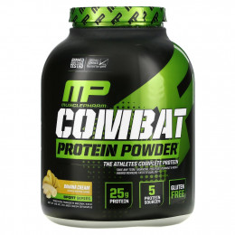 MusclePharm, Combat Protein Powder, протеиновый порошок, со вкусом бананового крема, 1814 г (4 фунта)