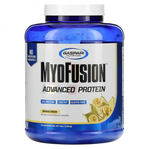 Gaspari Nutrition, MyoFusion, улучшенный протеин, банан и сливки, 1,81 г (4 фунта)