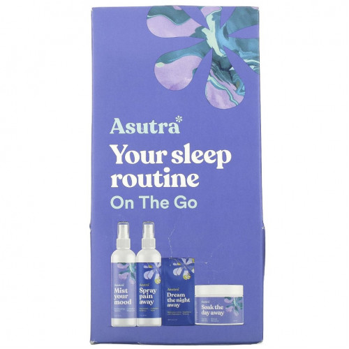 Asutra, You Sleep Routine On The Go, дорожный набор, набор из 4 предметов