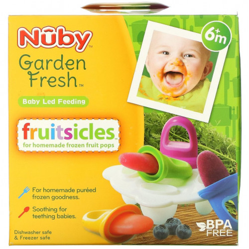 Nuby, Garden Fresh Fruitsicles, 4 Pack