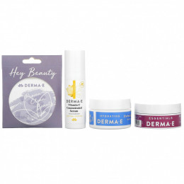 Derma E, Refine, Brighten, Hydrate & Go Kit, набор из 4 предметов