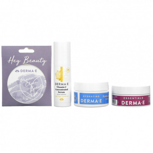 Derma E, Refine, Brighten, Hydrate & Go Kit, набор из 4 предметов