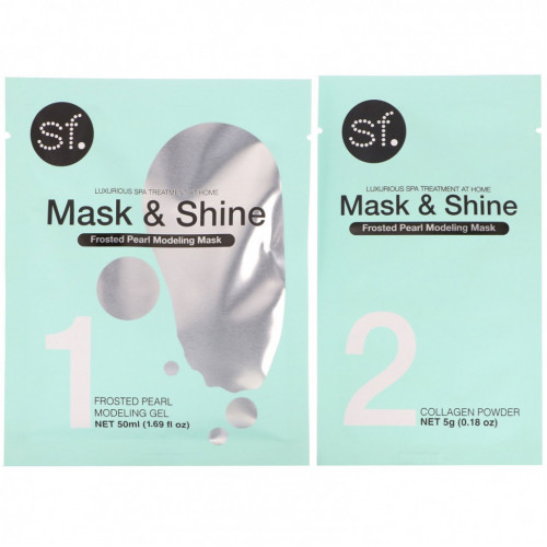 SFGlow, Mask & Shine, моделирующая маска с матовым жемчугом, набор из 4 предметов