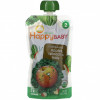 Happy Family Organics, Happy Baby, органический продукт, для детей от 6 месяцев, яблоки, шпинат и капуста, 4 пакетика по 113 г (4 унции)