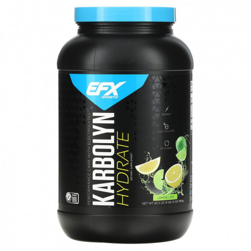 EFX Sports, Karbolyn Hydrate, лимон и лайм, 1856 г (4,09 фунта)