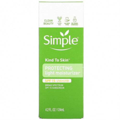 Simple Skincare, Kind to Skin, легкое защитное увлажняющее средство, SPF 15, 124 мл (4,2 жидк. Унции)