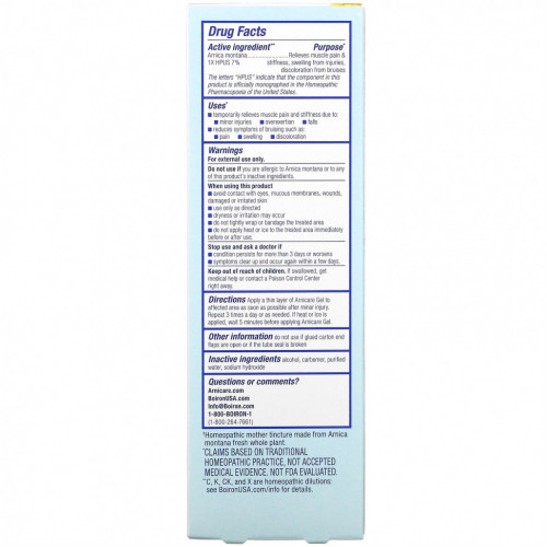 Boiron, Arnicare Gel, облегчение боли, без запаха, 120 г (4,1 унции)