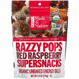 Made in Nature, Razzy Pops, суперснеки с красной малиной, 119 г (4,2 унции)