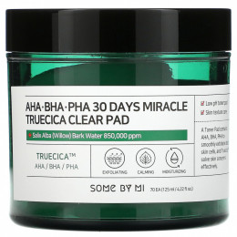 Some By Mi, AHA / BHA / PHA 30 Days Miracle Truecica Clear Pad, 70 тампонов, 125 мл (4,22 жидк. Унции)