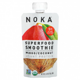 Noka, Superfood Smoothie + растительный белок, манго, кокос, 120 г (4,22 унции)