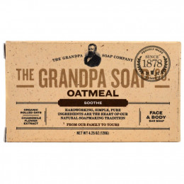 The Grandpa Soap Co., Кусковое мыло для лица и для тела, успокаивающее, овсяное, 4,25 унции (120 г)