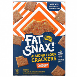 Fat Snax, Крекеры из миндальной муки, чеддер, 120,5 г (4,25 унции)