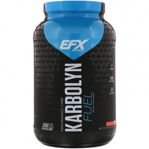 EFX Sports, Добавка для физической активности Karbolyn Fuel, апельсин, 1950 г