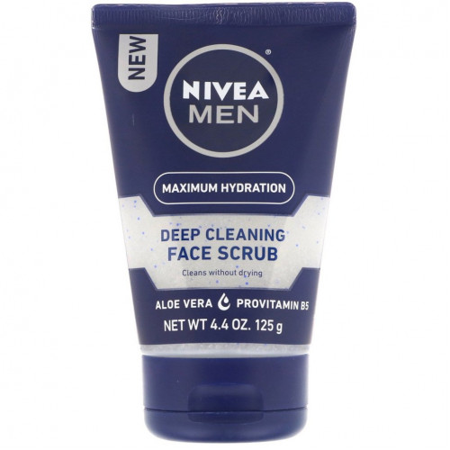 Nivea, Мужской скраб для лица, глубокая очистка, оригинал, 125 г (4,4 унции)