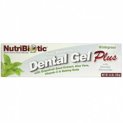 NutriBiotic, Dental Gel Plus, гель для зубов с отбеливающим эффектом, грушанка, 128 г (4,5 унции)