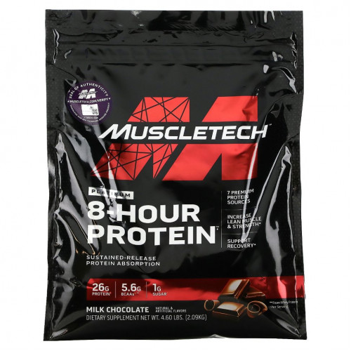 Muscletech, Platinum 8-Hour Protein, молочный шоколад, 2,09 кг (4,6 фунта)