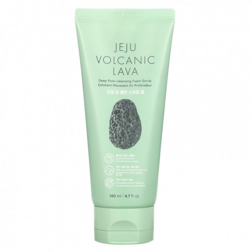 The Face Shop, Jeju Volcanic Lava, пенный скраб для глубокого очищения пор, 4,7 жидк. унция (140 мл)