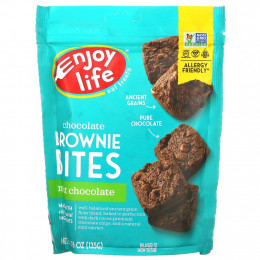 Enjoy Life Foods, Chocolate Brownie Bites, мятный шоколад, 135 г (4,76 унции)