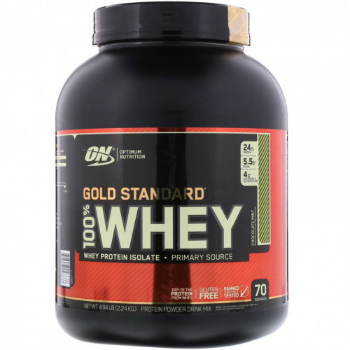 Optimum Nutrition, Gold Standard 100% Whey, шоколад и мята, 2,24 кг (4,94 фунта)