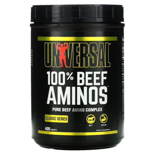 Universal Nutrition, 100% Beef Aminos, 100% аминокислот говядины, 400 таблеток