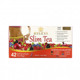 Hyleys Tea, Slim Tea, ассорти из коллекций чая, 42 чайных пакетика в фольгированных пакетиках, по 1,5 г (0,05 унции)