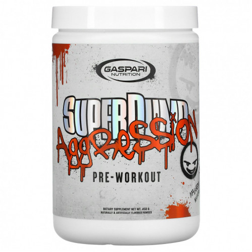 Gaspari Nutrition, SuperPump Aggression Pre-Workout, Mayhem Mango , 450 g