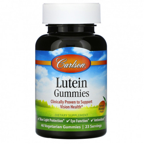 Carlson Labs, Lutein Gummies, Натуральное манго, 46 вегетарианских жевательных конфет